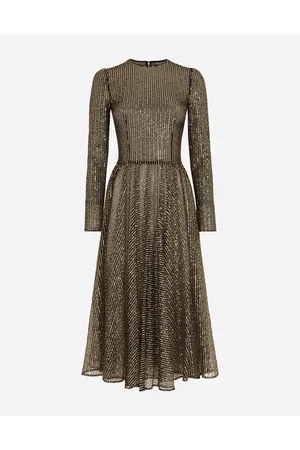 Dolce & Gabbana Long-sleeved Sequined Midi Dress - Woman Dresses 44
