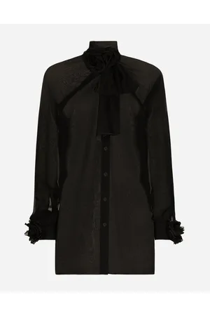 Dolce & Gabbana Chiffon Shirt With Flower Details - Woman Shirts And Tops Silk 40
