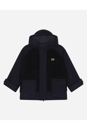 Dolce & Gabbana Baize Parka With Faux Fur Inserts And Logo Tag - Man Coats And Jackets Multi-colored Wool 2 Years
