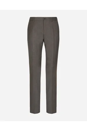 Dolce & Gabbana Stretch Flannel Pants - Man Trousers And Shorts Gray Wool 44