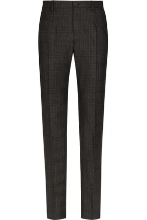 Dolce & Gabbana Stretch Wool Glen Plaid Pants - Man Trousers And Shorts Wool 44