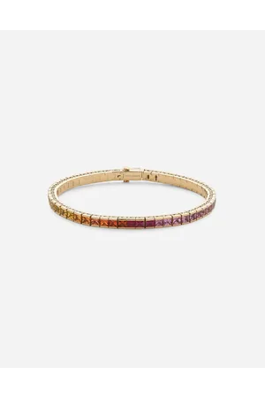Dolce & Gabbana Tennis Bracelet In Yellow 18kt With Multicolor Sapphires - Woman Bracelets M