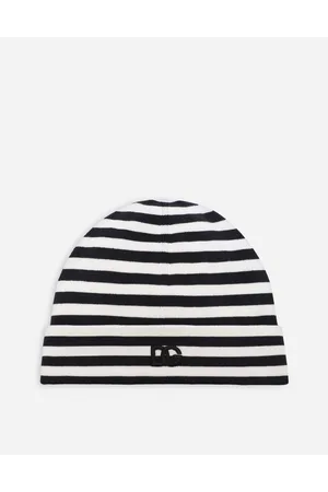 Dolce & Gabbana Striped Silk Knit Beanie - Man Hats And Gloves White Onesize