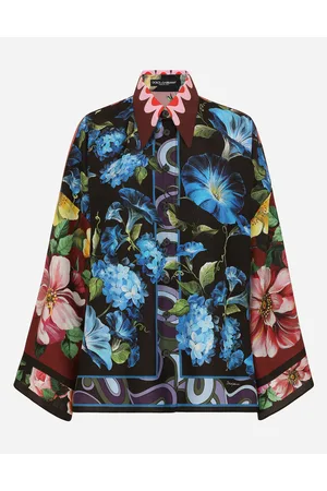 Dolce & Gabbana Oversize Silk Shirt With Floral - Woman Shirts And Tops Multi-colored 38