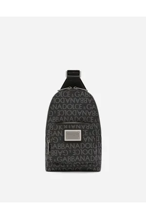 Dolce & Gabbana Coated Jacquard Crossbody Backpack - Man Backpacks And Fanny Packs Multi-colored Fabric Onesize