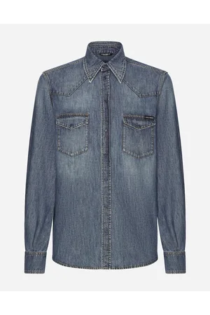 Dolce & Gabbana Oversize Denim Shirt - Man Shirts Multi-colored 38