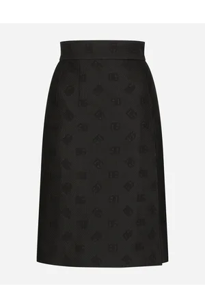 Dolce & Gabbana Quilted Jacquard Midi Skirt With Dg Logo - Woman Skirts 40