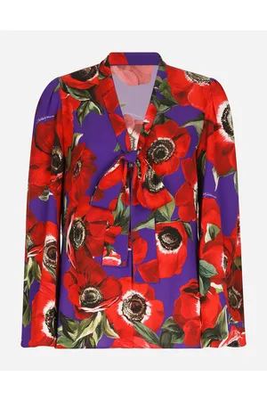Dolce & Gabbana Charmeuse Shirt With Anemone - Woman Shirts And Tops 36