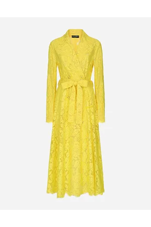 Dolce & Gabbana Branded Floral Cordonetto Lace Trench Coat - Woman Coats And Jackets 38
