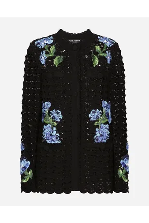 Dolce & Gabbana Crochet Cardigan With Bluebell Embroidery - Woman Sweaters And Cardigans 38