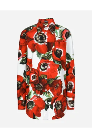 Dolce & Gabbana Cotton Shirt With Anemone - Woman Shirts And Tops 36