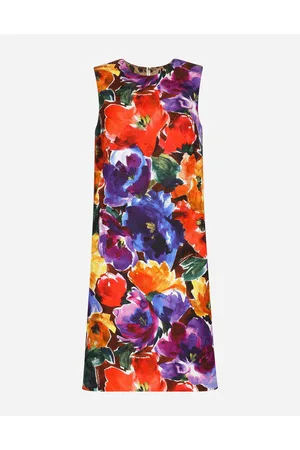 Dolce & Gabbana Brocade Midi Dress With Abstract Flower - Woman Dresses 36