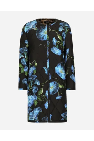 Dolce & Gabbana Quilted Fabric Coat With Bluebell - Woman Coats And Jackets 36