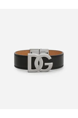 Dolce & Gabbana Calfskin Bracelet With Dg Logo - Man Bijoux Multi-colored Leather M