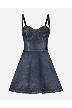 Dolce & Gabbana Short Denim Corset Dress - Woman Denim Multi-colored 38