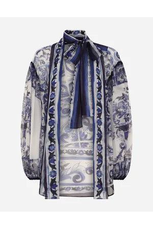 Dolce & Gabbana Camicia - Woman Shirts And Tops Blue Silk 36