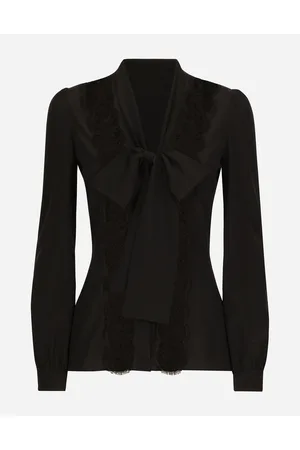 Dolce & Gabbana Silk Shirt With Lace Inlay - Woman Shirts And Tops 36