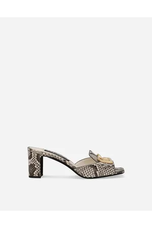 Dolce & Gabbana Python Skin Mules - Woman Sandals And Wedges Gray 37