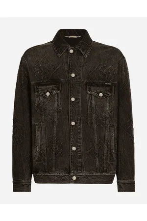 Dolce & Gabbana Denim Jacket With Laser-etched Dg Logo - Man Denim Multi-colored 46