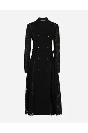 Dolce & Gabbana Cordonetto Lace And Crepe Coat With Belt - Woman Coats And Jackets 36
