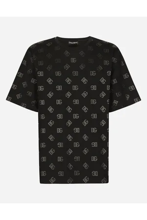 Dolce & Gabbana Round-neck T-shirt With Dg Monogram Print - Man T-shirts And Polos 46