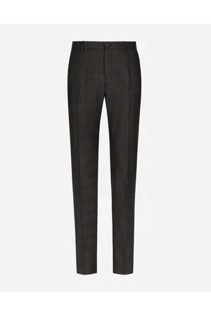 Dolce & Gabbana Stretch Wool Glen Plaid Pants - Man Trousers And Shorts Wool 44