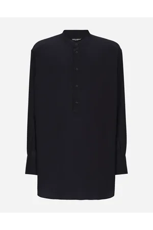 Dolce & Gabbana Silk Shirt With Mandarin Collar - Man Shirts Silk 40