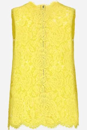 Dolce & Gabbana Branded Floral Cordonetto Lace Top - Woman Shirts And Tops 38