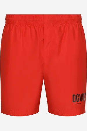 Dolce & Gabbana Mid-length Swim Trunks With Dgvib3 Print And Logo - Man Dgvib3 Collection Burgundy Fabric 3