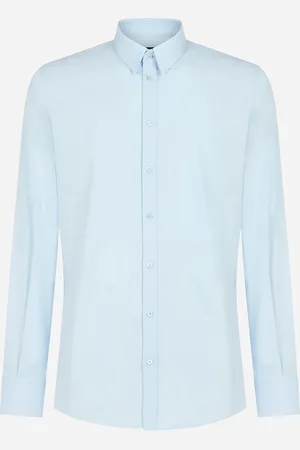 Dolce & Gabbana Camicia - Man Shirts Light Blue Cotton 37