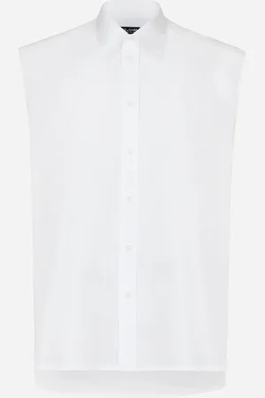 Dolce & Gabbana Sleeveless Oversize Poplin Shirt - Man Shirts Cotton 40