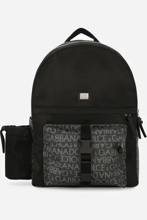 Dolce & Gabbana Nylon Backpack With Jacquard Logo Details - Man Accessories Multi-colored Leather Onesize