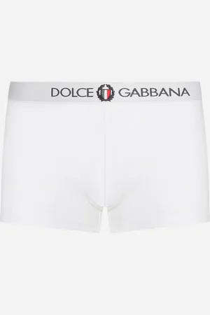 Dolce & Gabbana Two-way-stretch Jersey Regular-fit Boxers With Emblem - Man Underwear And Loungewear Cotton 3