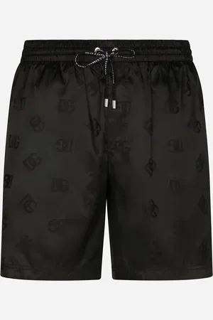 Dolce & Gabbana Mid-length Swim Trunks With Jacquard Dg Monogram - Man Beachwear Satin 2
