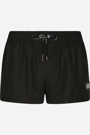 Dolce & Gabbana Short Swim Trunks With Branded Tag - Man Beachwear Fabric 2