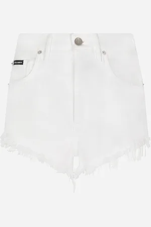 Dolce & Gabbana Denim Shorts With Ripped Details And Abrasions - Woman Denim Multi-colored 52