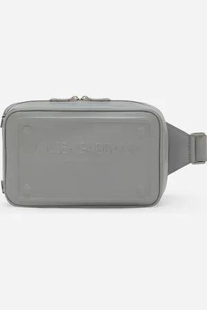 Dolce & Gabbana Calfskin Belt Bag - Man Backpacks And Fanny Packs Gray Leather Onesize