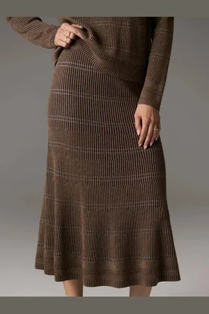 Pol LARA STRIPE KNIT SKIRT