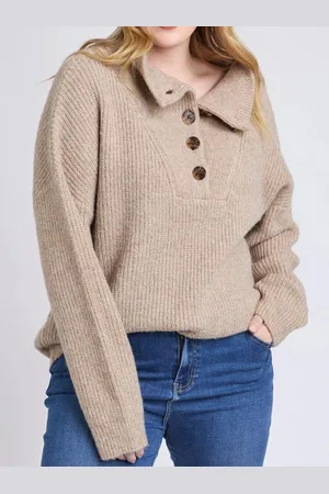 ELM BRON BUTTON KNIT