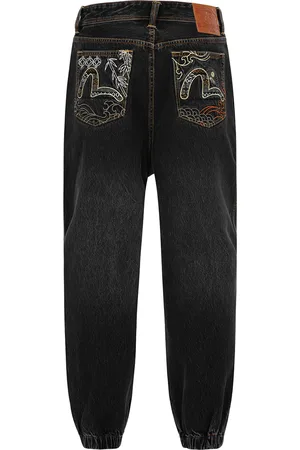 Men Pintuck Wide-Leg Joggers with Badge Detail