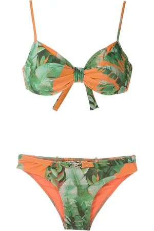 AMIR SLAMA Mata Atlântica print bikini set