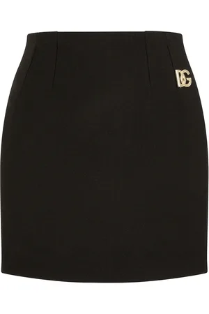Dolce & Gabbana Logo-appliqué double crepe miniskirt