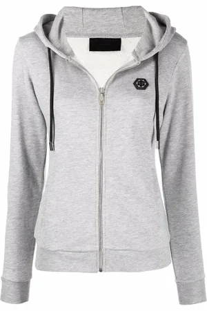 Philipp Plein Logo-appliqué zip-up hoodie