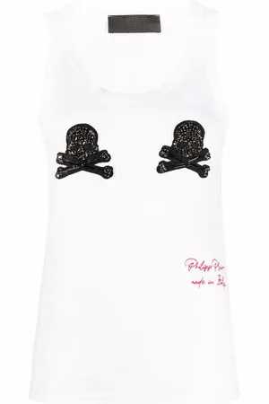 Philipp Plein Skull-appliqué tank top