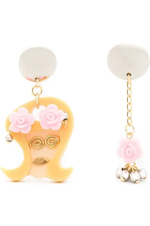 AMIR SLAMA Floral-appliqué asymmetric earrings