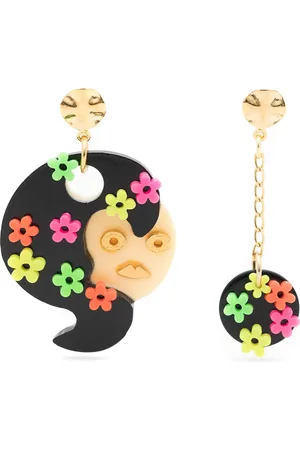 AMIR SLAMA Floral-appliqu?? asymmetric earrings