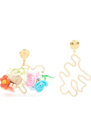 AMIR SLAMA Floral-appliqu?? asymmetric earrings
