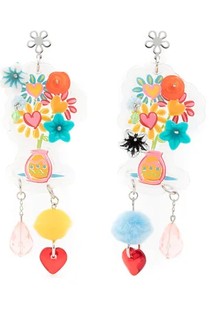 AMIR SLAMA Floral-appliqu?? drop earrings