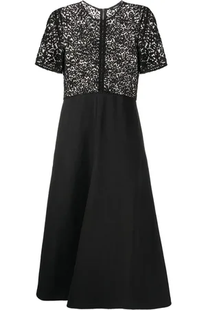GOEN.J Macramé-panel midi dress