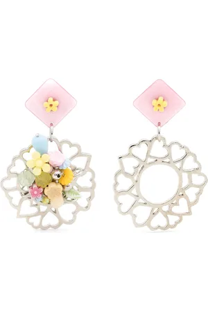 AMIR SLAMA Floral-appliqu?? drop earrings